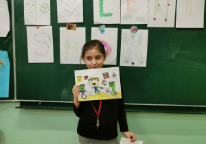 Uczeń prezentuje swoja pracę