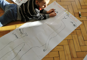 Uczeń prezentuje swoja pracę