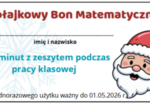 przykładowy Mikołajkowy Bon Matematyczny