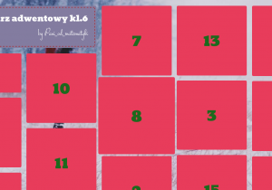 Zdjęcie kalendarza adwentowego podzielonego na klocki od 1-24.