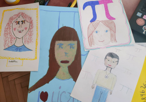 Portrety Ludolfiny stworzone przez klasę 5.